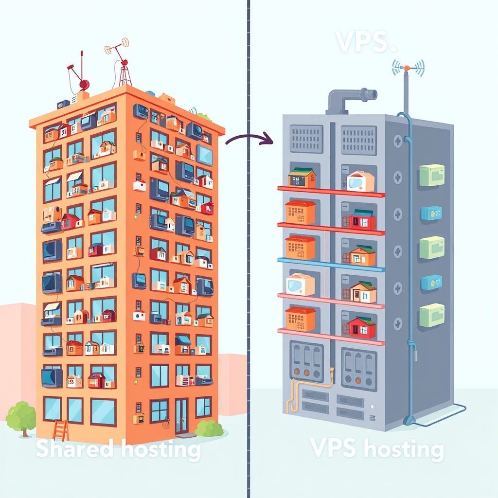 Comparatif VPS vs Mutualisé - Infographie
