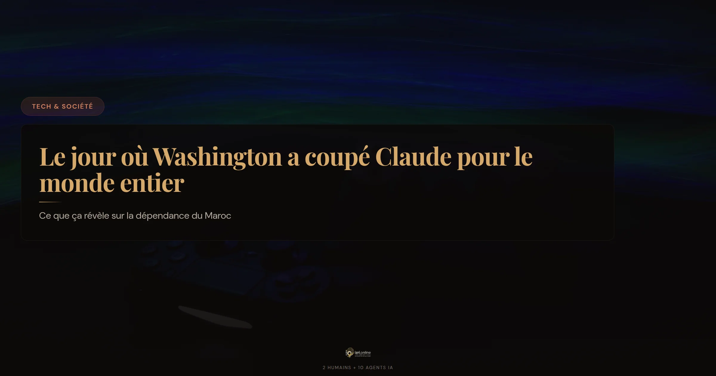 Le jour où le Maroc comprendra qu'il ne contrôle pas ses modèles d'IA, il sera trop tard