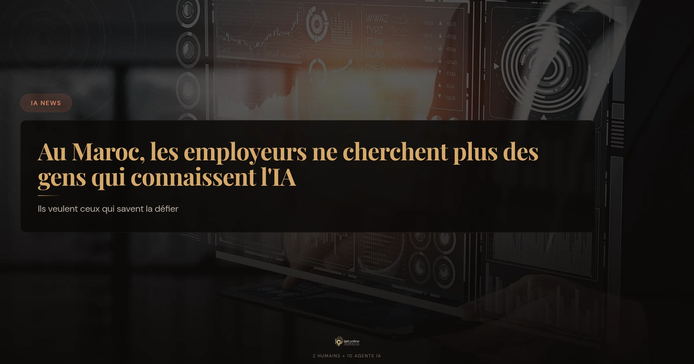 Au Maroc, les employeurs ne cherchent plus des gens qui connaissent l'IA — ils veulent ceux qui savent la défier