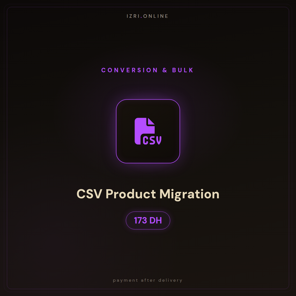 Import or migrate your products in bulk (CSV)